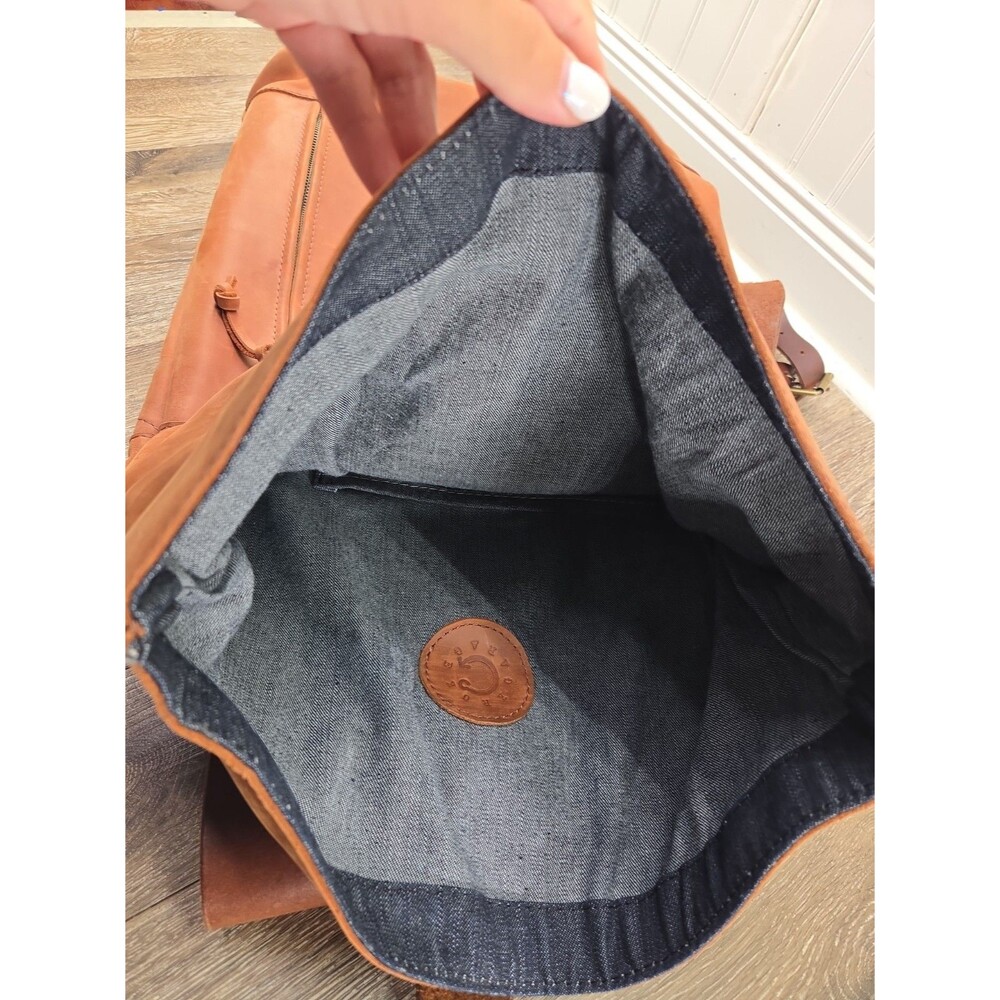 Kruk Garage Highway Backpack SE032 Men's L Cognac Brown Leather Roll Top - Picture 12 of 16